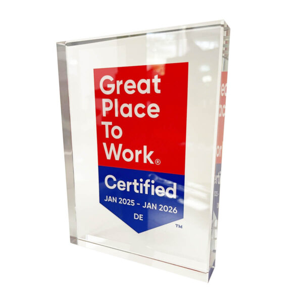 Certified Award Kristallblock ohne Unternehmensnamen